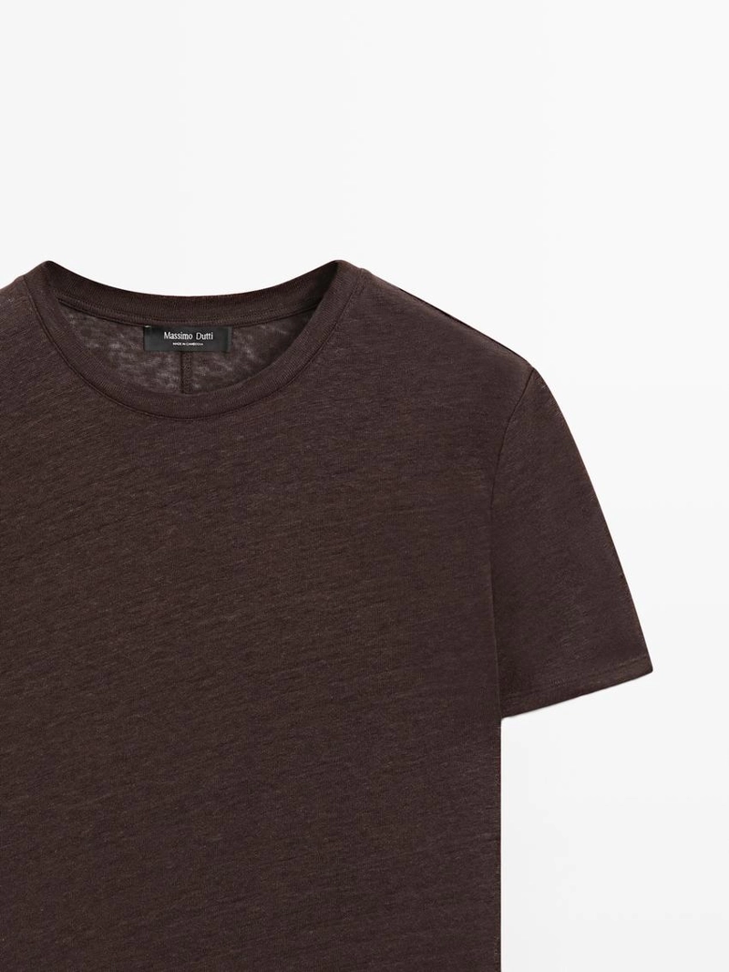 Футболка из льна с коротким рукавом