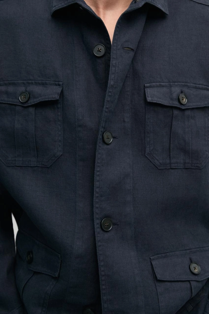 Рубашка-кепроф с карманами из тяжелого льна