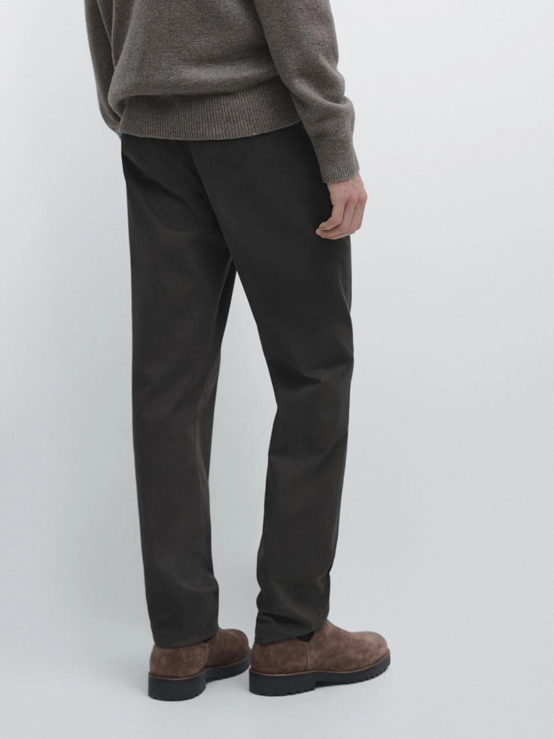 Брюки из хлопка с узким кроем