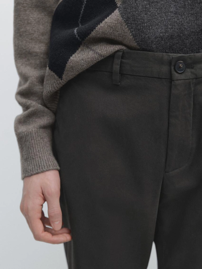 Брюки из хлопка с узким кроем