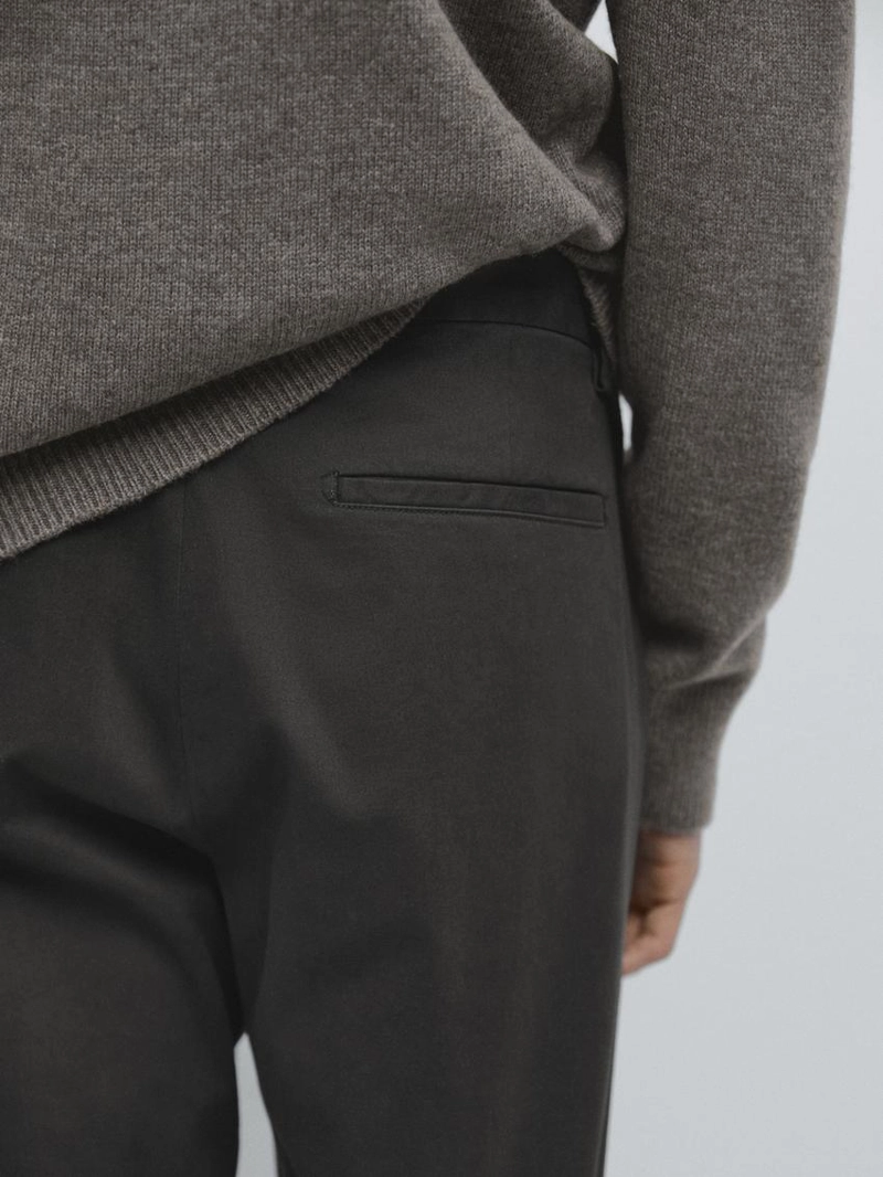 Брюки из хлопка с узким кроем