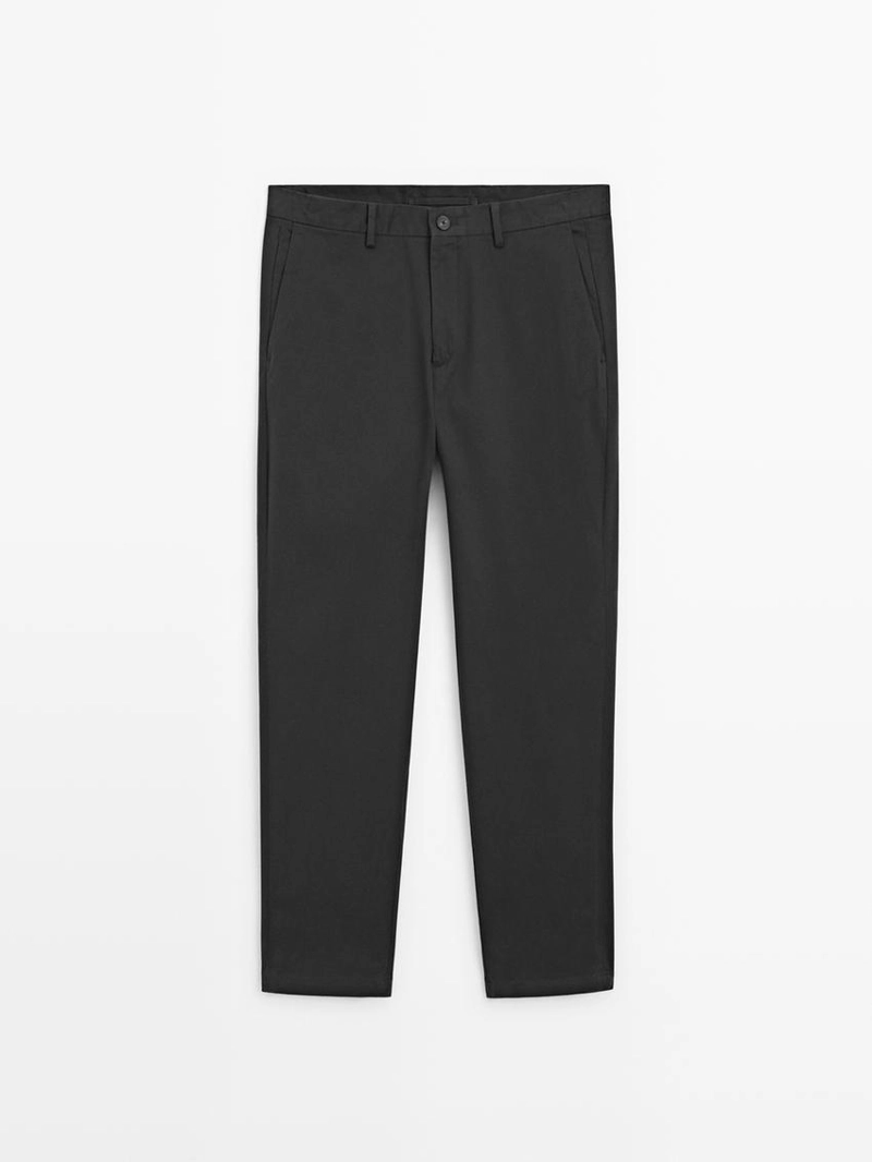 Брюки из хлопка с узким кроем