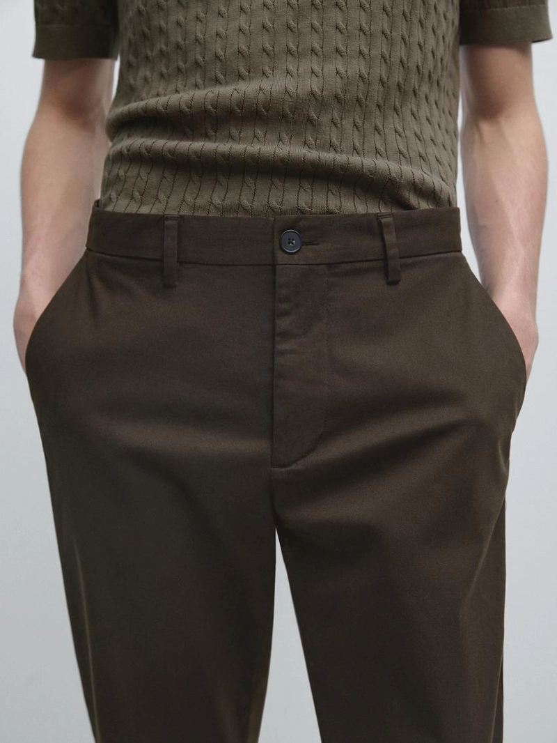 Брюки из хлопка в узком крое