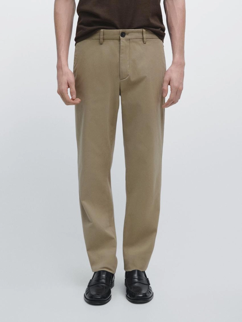 Брюки из хлопка со слим-фит