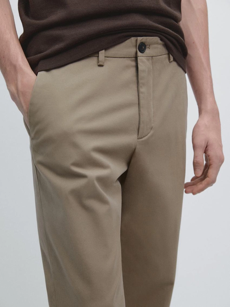 Брюки из хлопка со слим-фит