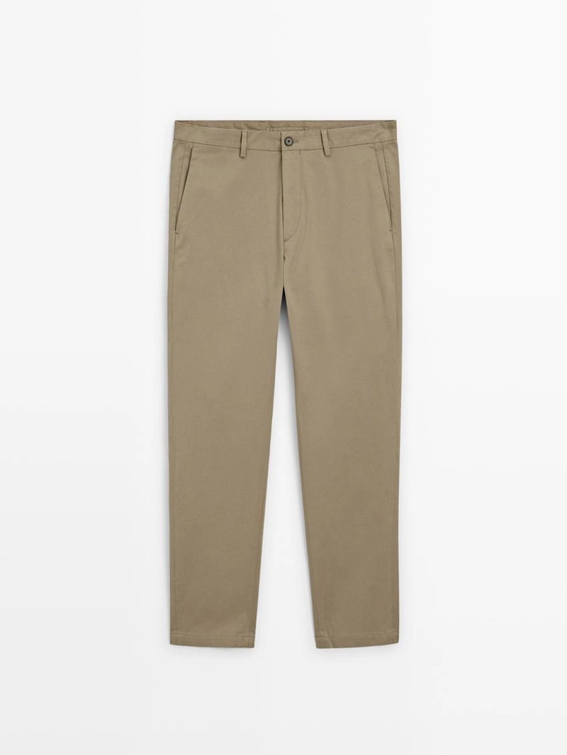 Брюки из хлопка со слим-фит