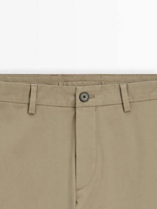 Брюки из хлопка со слим-фит- Заказать в России