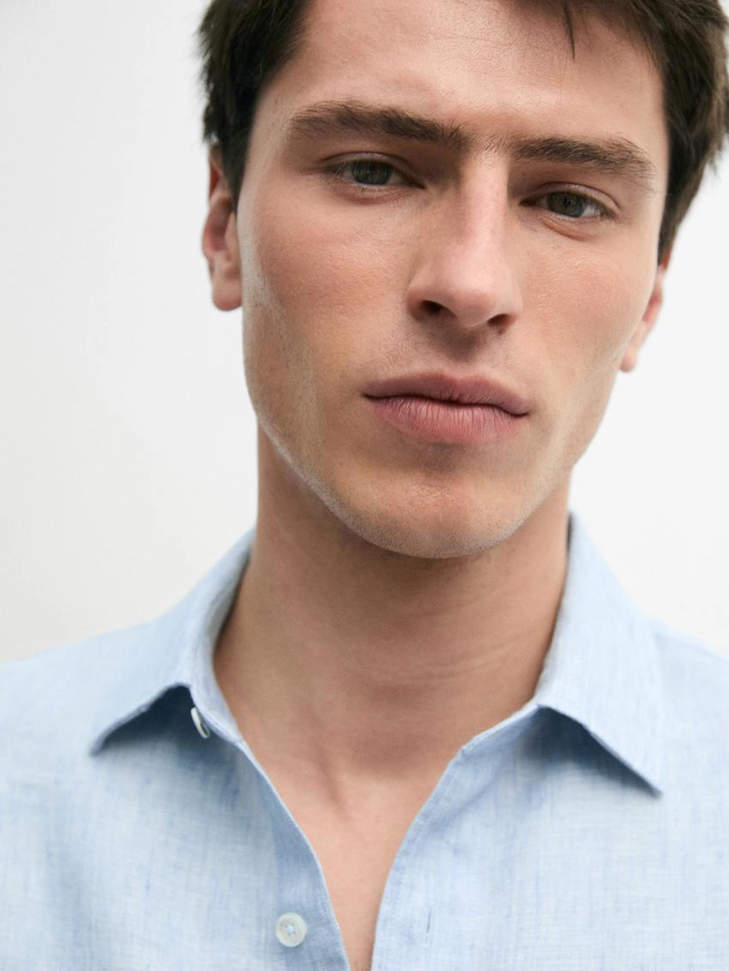 Рубашка из 100% льна с регулярной посадкой