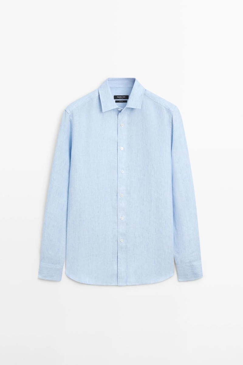 Рубашка из 100% льна с регулярной посадкой