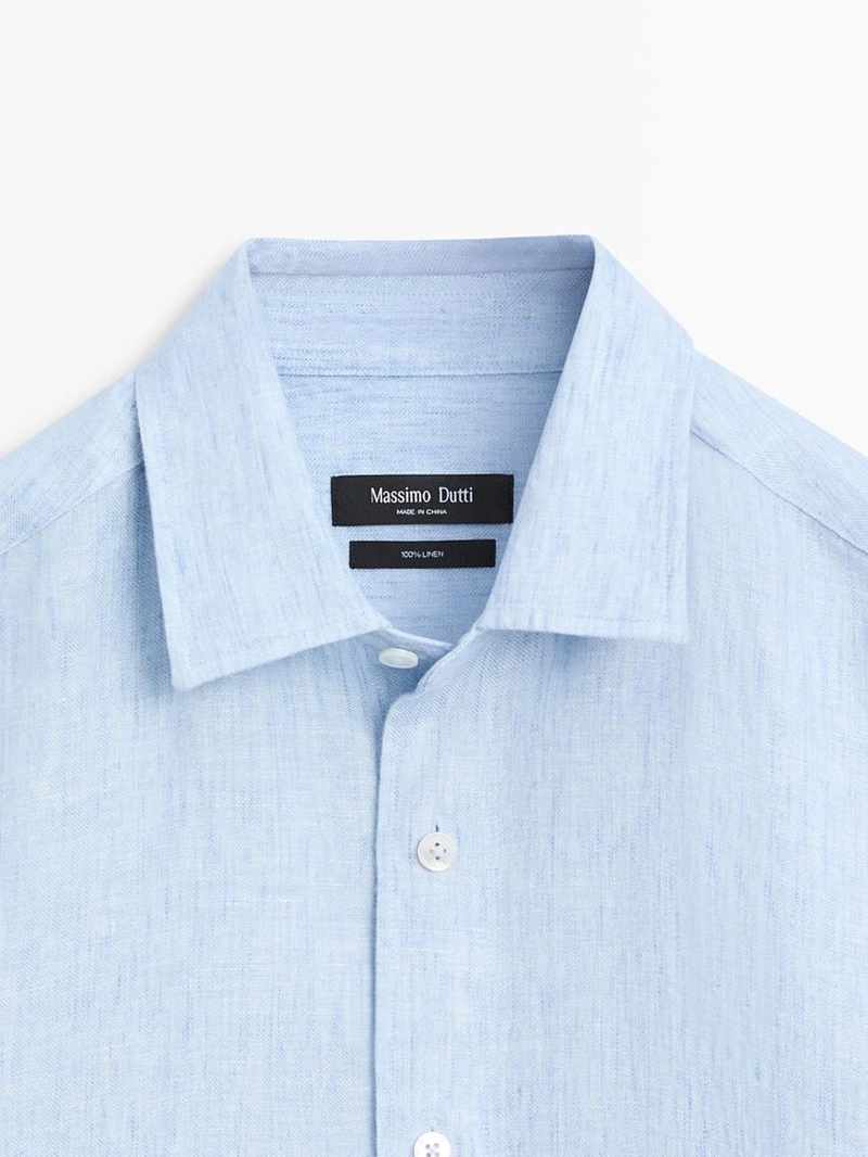 Рубашка из 100% льна с регулярной посадкой