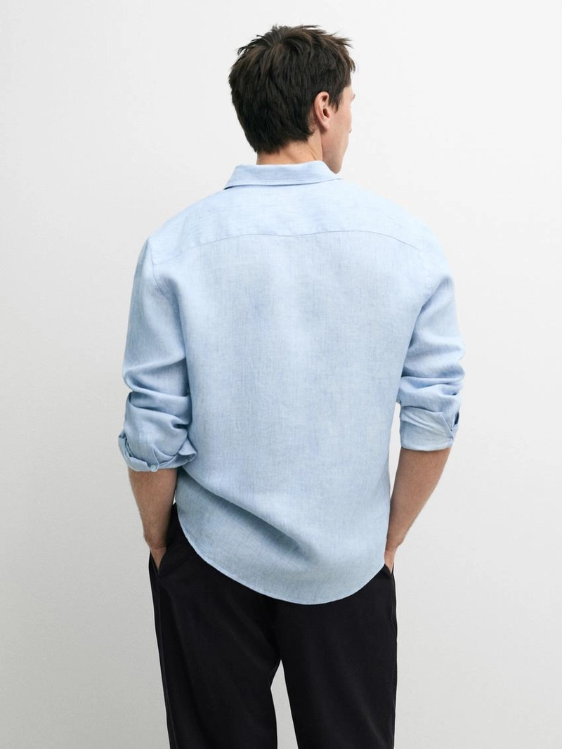 Рубашка из 100% льна с регулярной посадкой