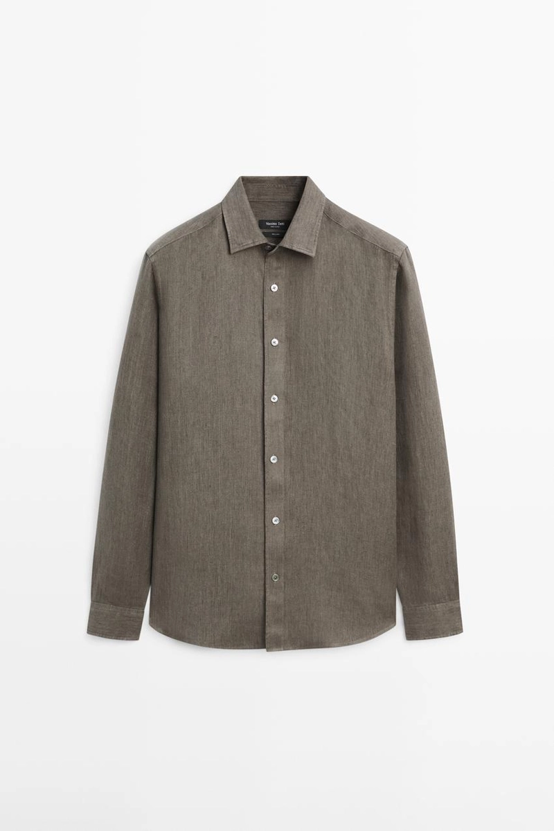 Рубашка свободного кроя из 100% льна