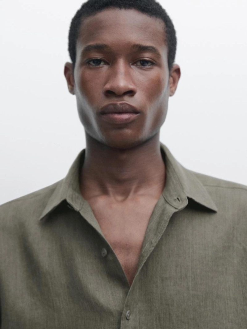 Рубашка свободного кроя из 100% льна