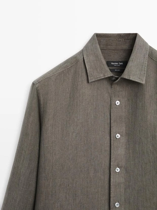 Рубашка свободного кроя из 100% льна- Заказать в России