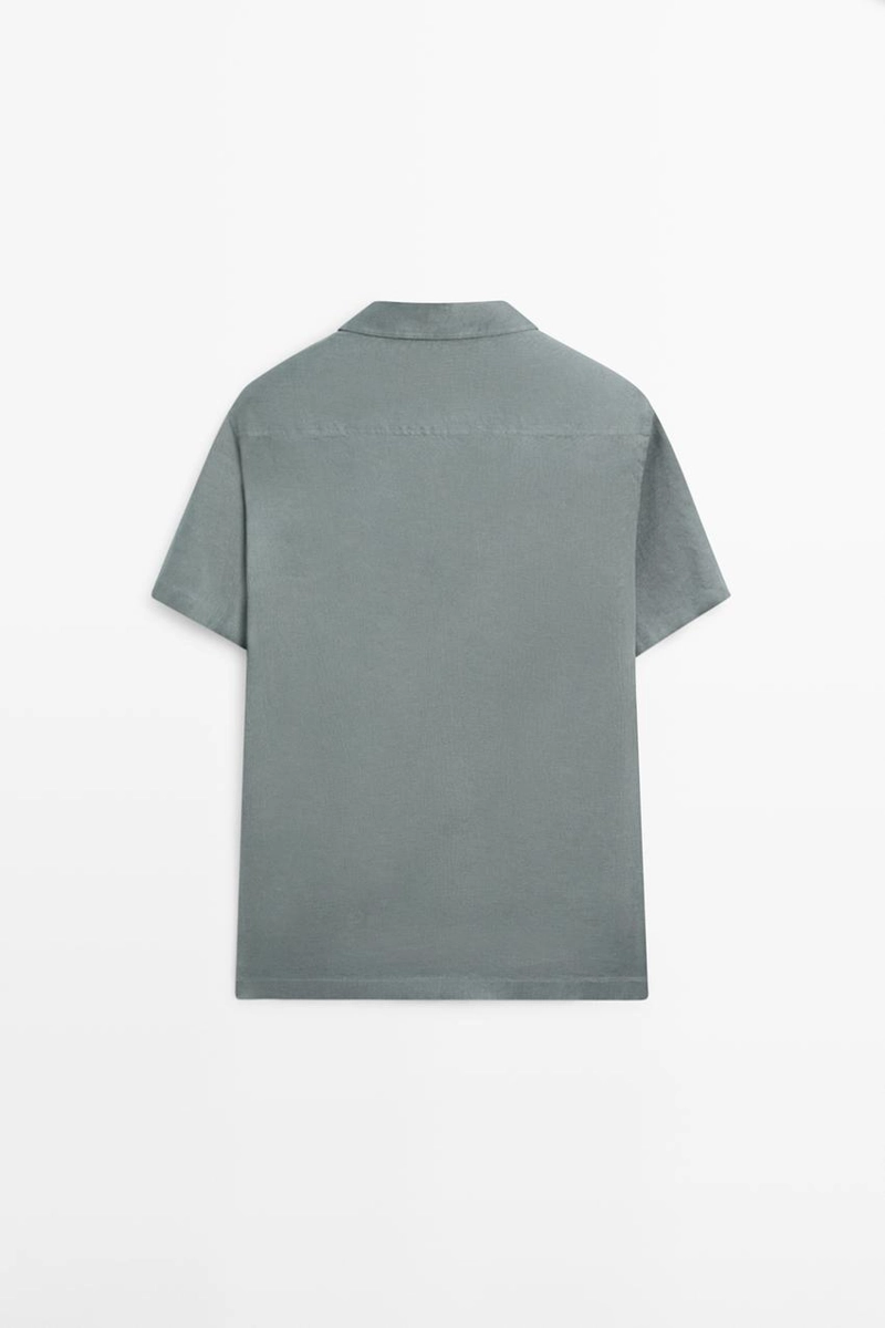 Рубашка из 100% льна с короткими рукавами