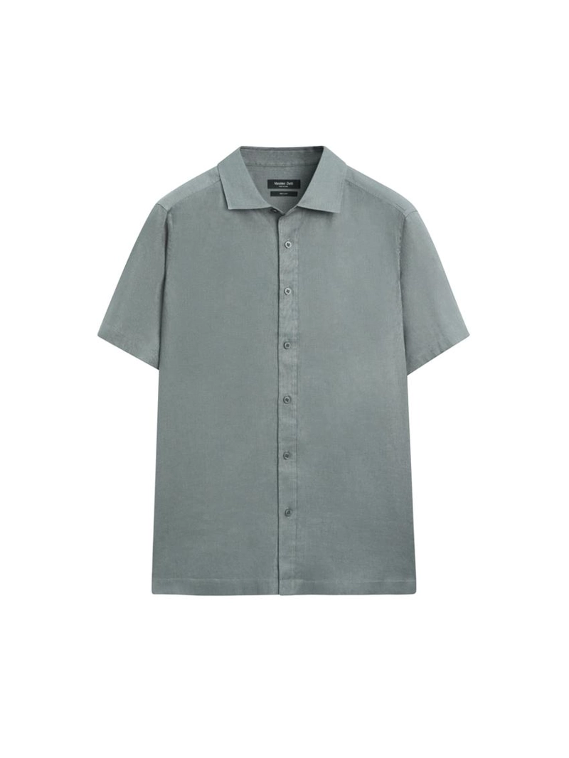 Рубашка из 100% льна с короткими рукавами