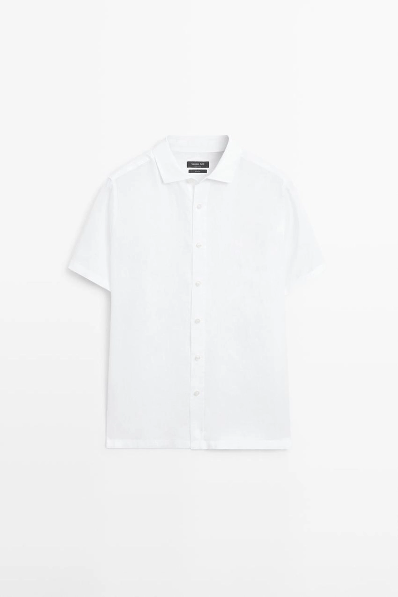 Рубашка с короткими рукавами из 100% льна