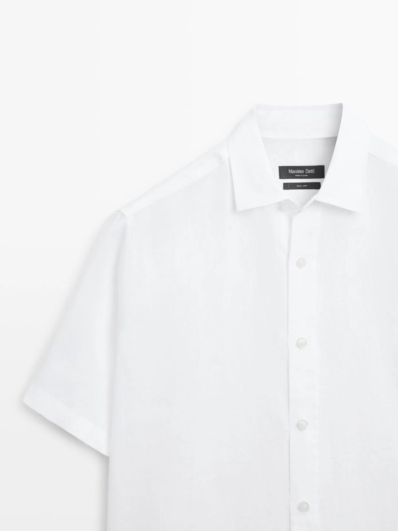 Рубашка с короткими рукавами из 100% льна