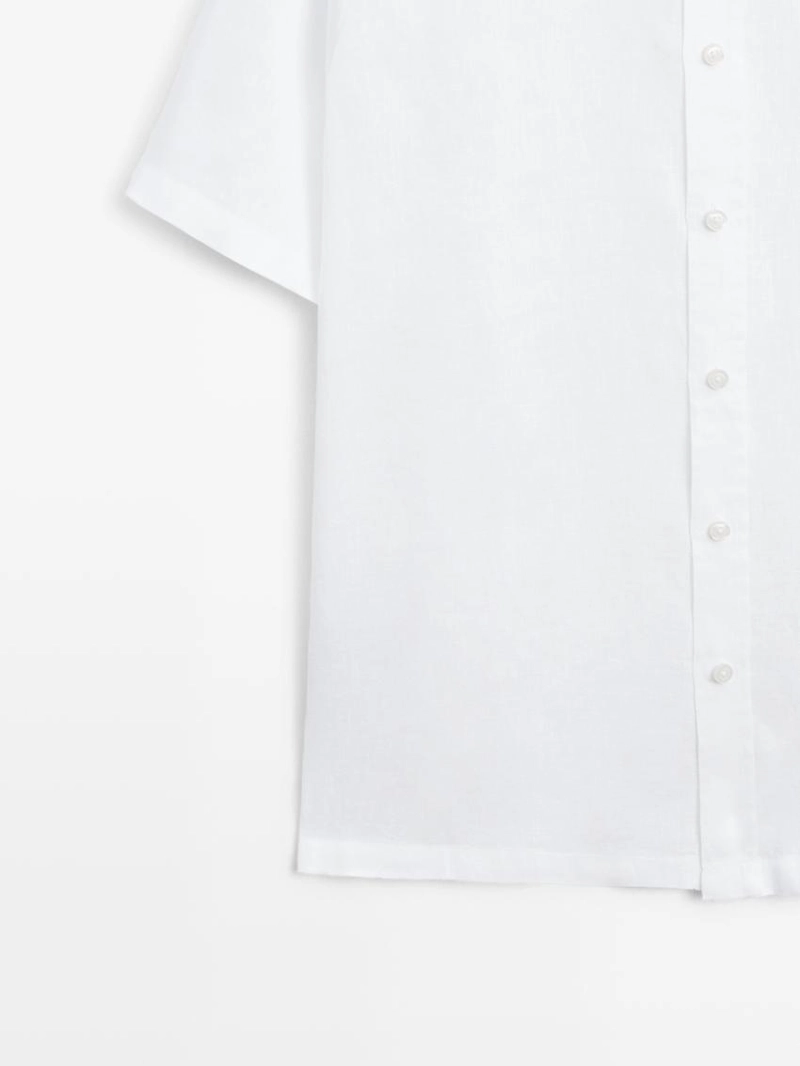 Рубашка с короткими рукавами из 100% льна