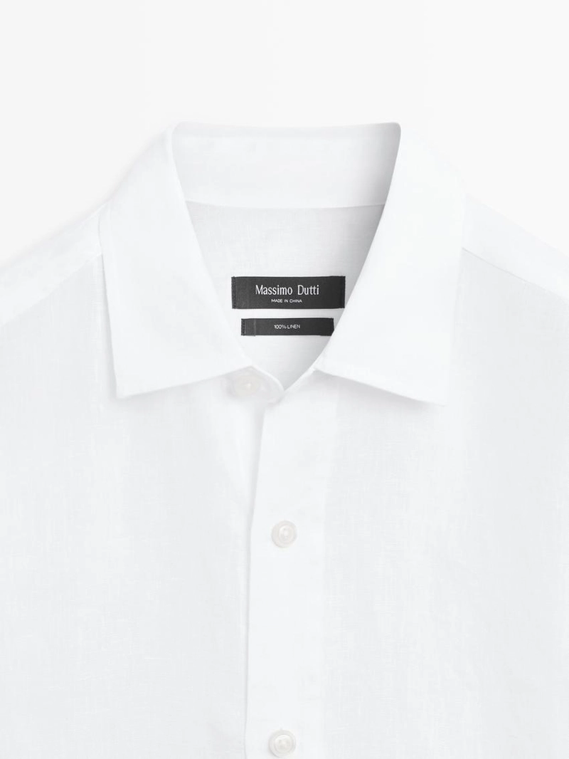 Рубашка с короткими рукавами из 100% льна