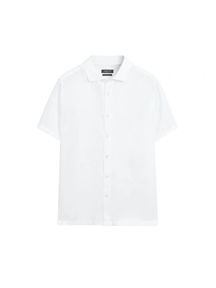 Рубашка с короткими рукавами из 100% льна- Заказать в России