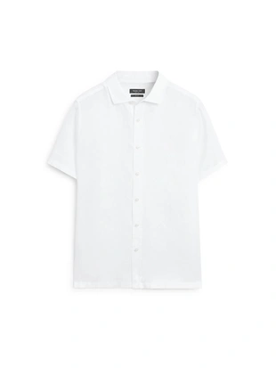 Рубашка с короткими рукавами из 100% льна- Заказать в России