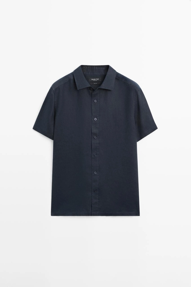 Рубашка с коротким рукавом из 100% льна