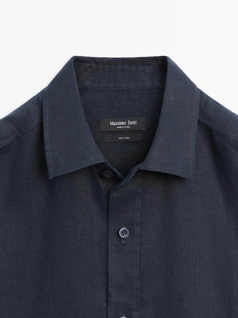 Рубашка с коротким рукавом из 100% льна