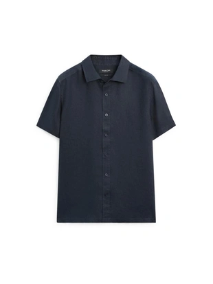 Рубашка с коротким рукавом из 100% льна- Заказать в России