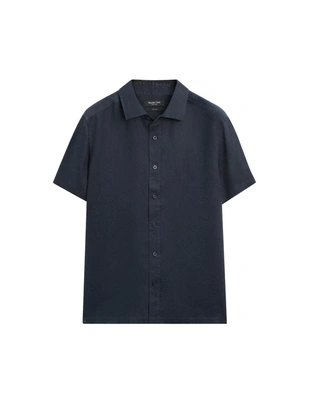 Рубашка с коротким рукавом из 100% льна- Заказать в России