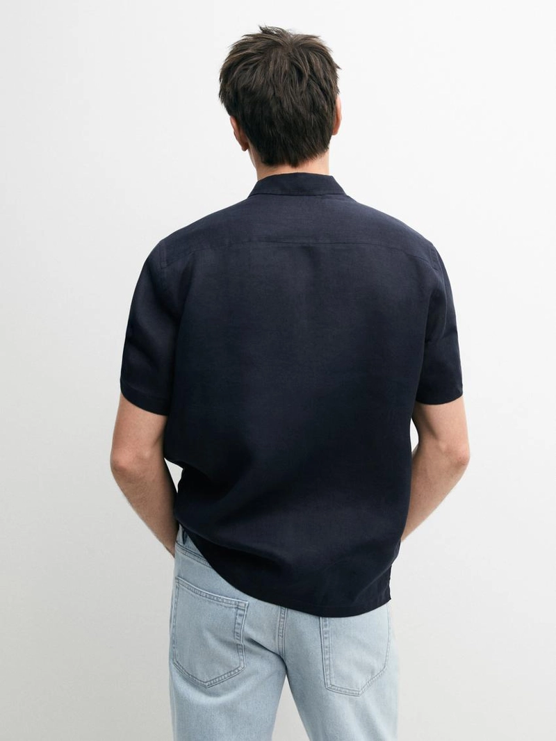 Рубашка с коротким рукавом из 100% льна