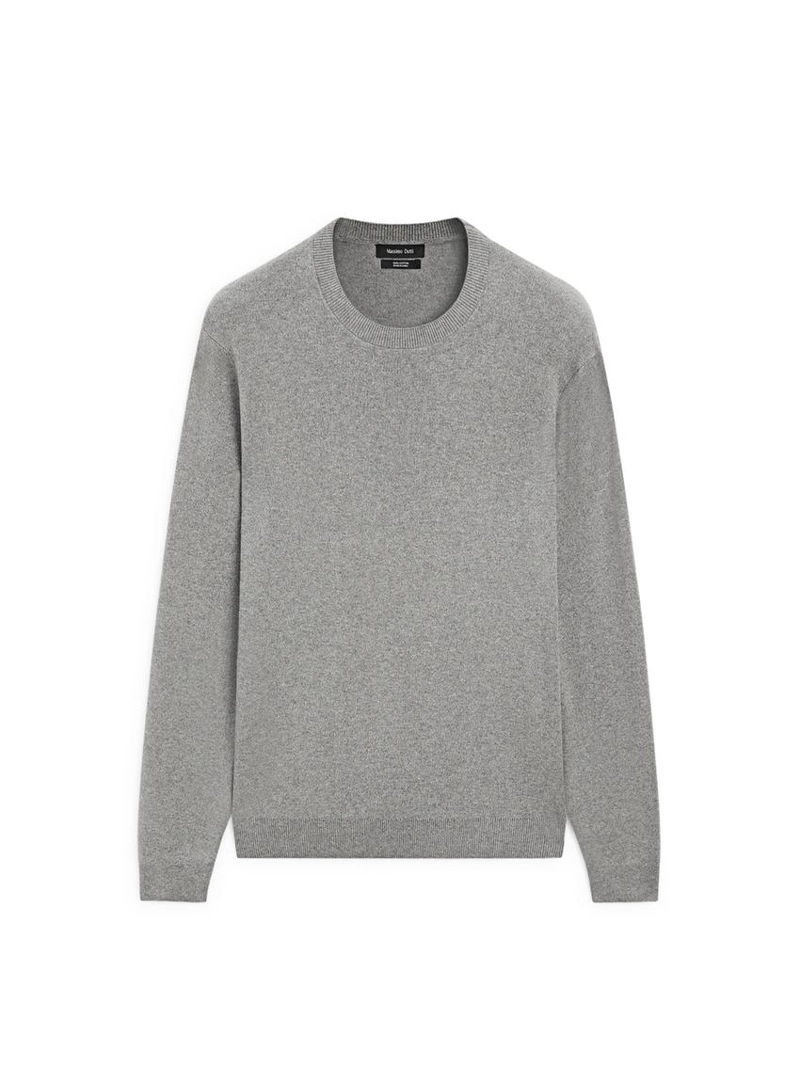 Свитер из хлопкового трикотажа с круглым вырезом