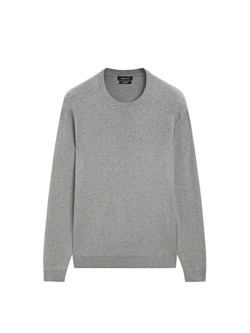 Свитер из хлопкового трикотажа с круглым вырезом