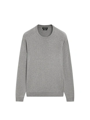 Свитер из хлопкового трикотажа с круглым вырезом- Заказать в России