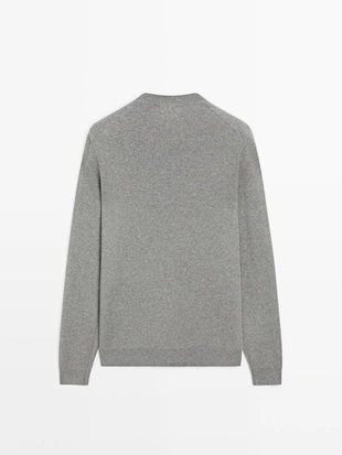 Свитер из хлопкового трикотажа с круглым вырезом- Заказать в России