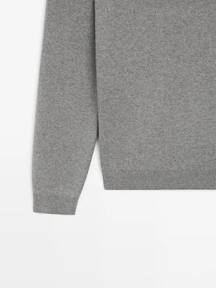 Свитер из хлопкового трикотажа с круглым вырезом- Заказать в России