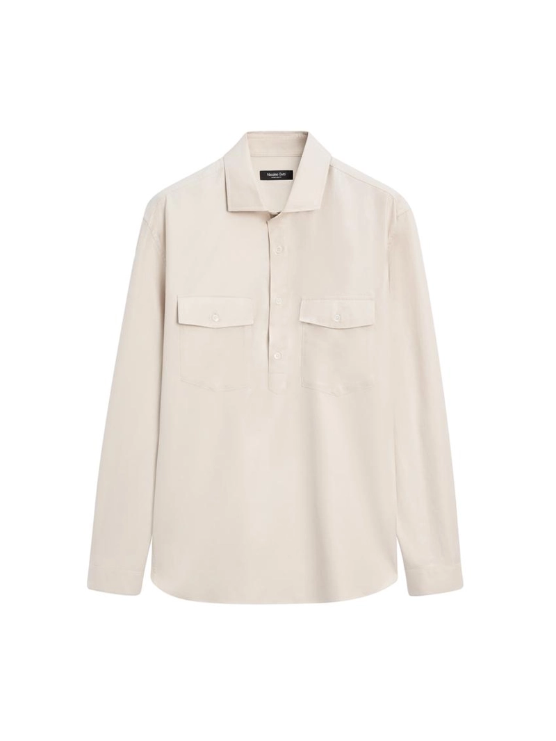 Рубашка из хлопковой ткани с карманами