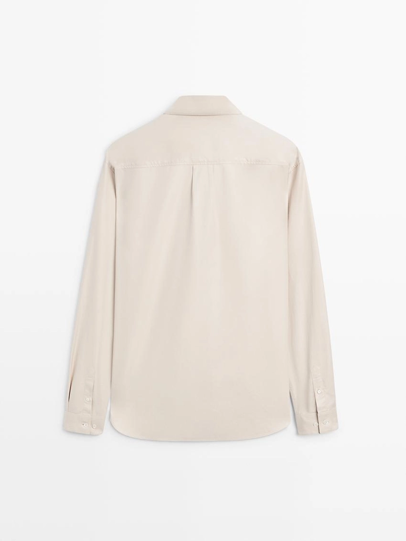 Рубашка из хлопковой ткани с карманами