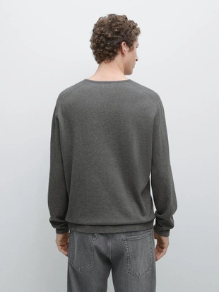 Хлопковый свитер с круглым вырезом- Заказать в России