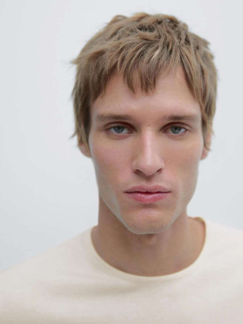 Свитер с круглым вырезом из хлопкового трикотажа