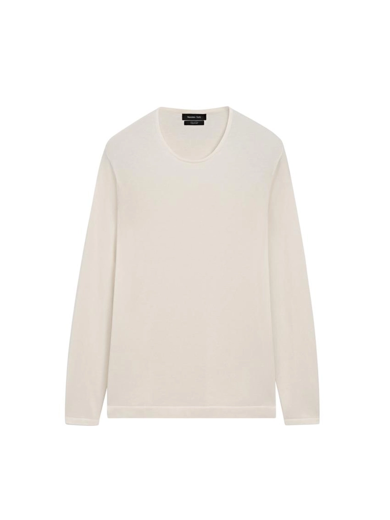 Свитер с круглым вырезом из хлопкового трикотажа