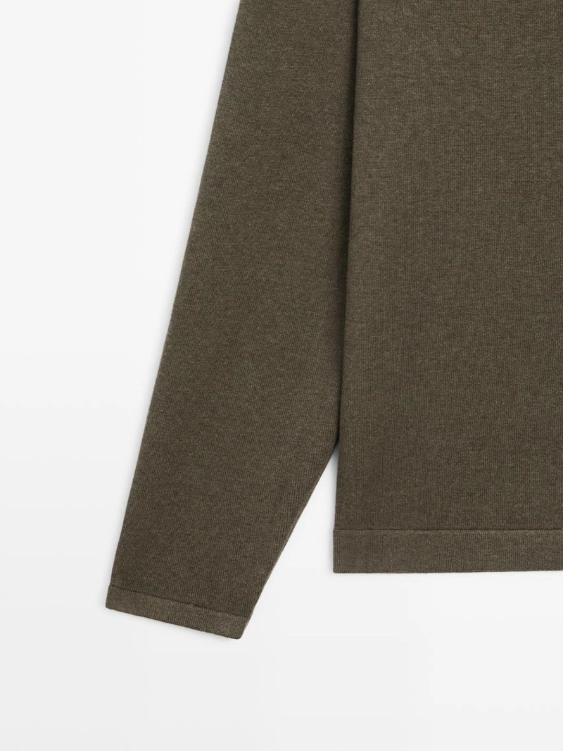 Свитер с круглым вырезом из хлопкового трикотажа