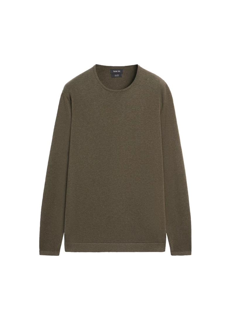 Свитер с круглым вырезом из хлопкового трикотажа