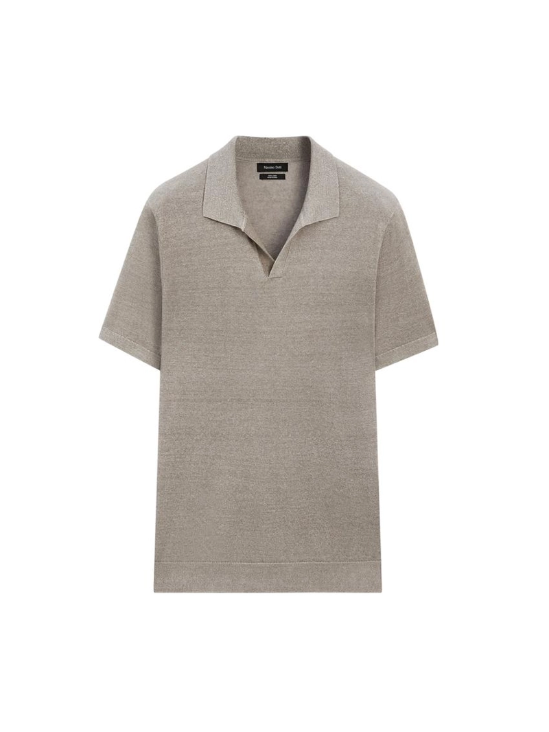 Поло свитер с v-образным вырезом из льна