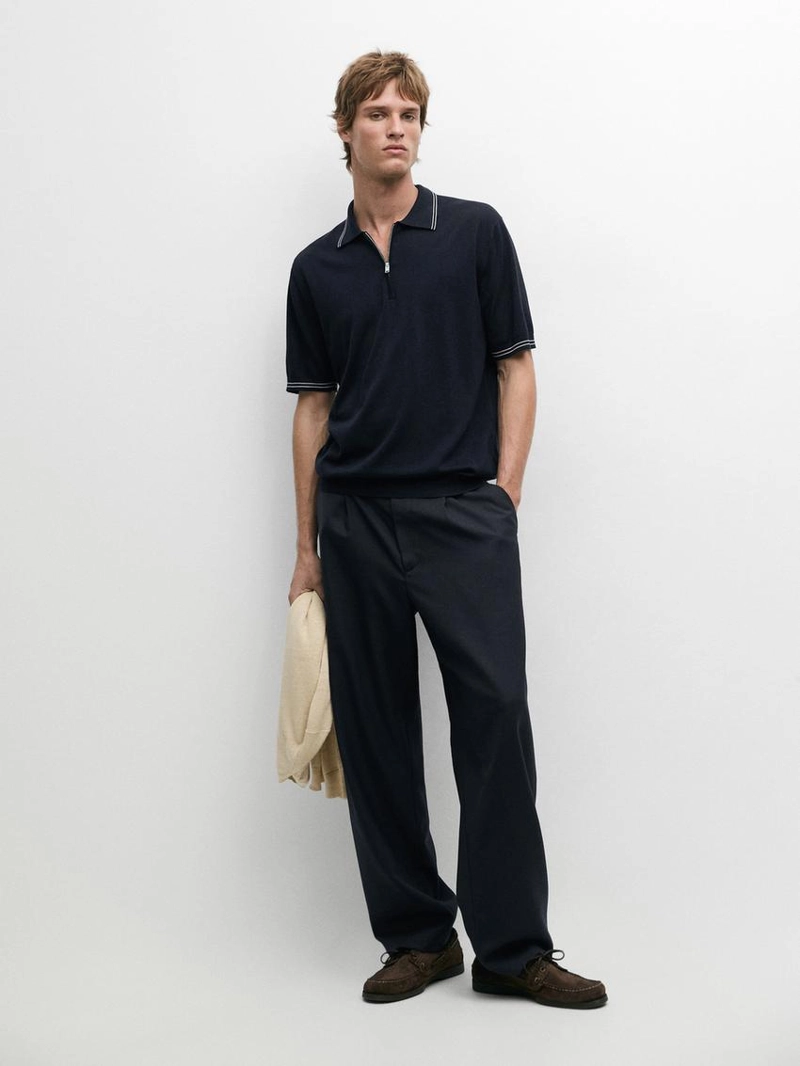 Вязанный свитр с воротником детализированным