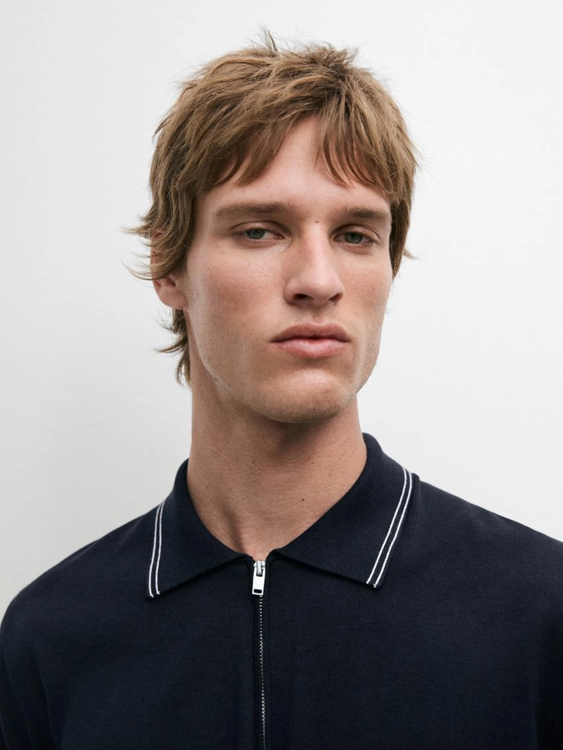 Вязанный свитр с воротником детализированным