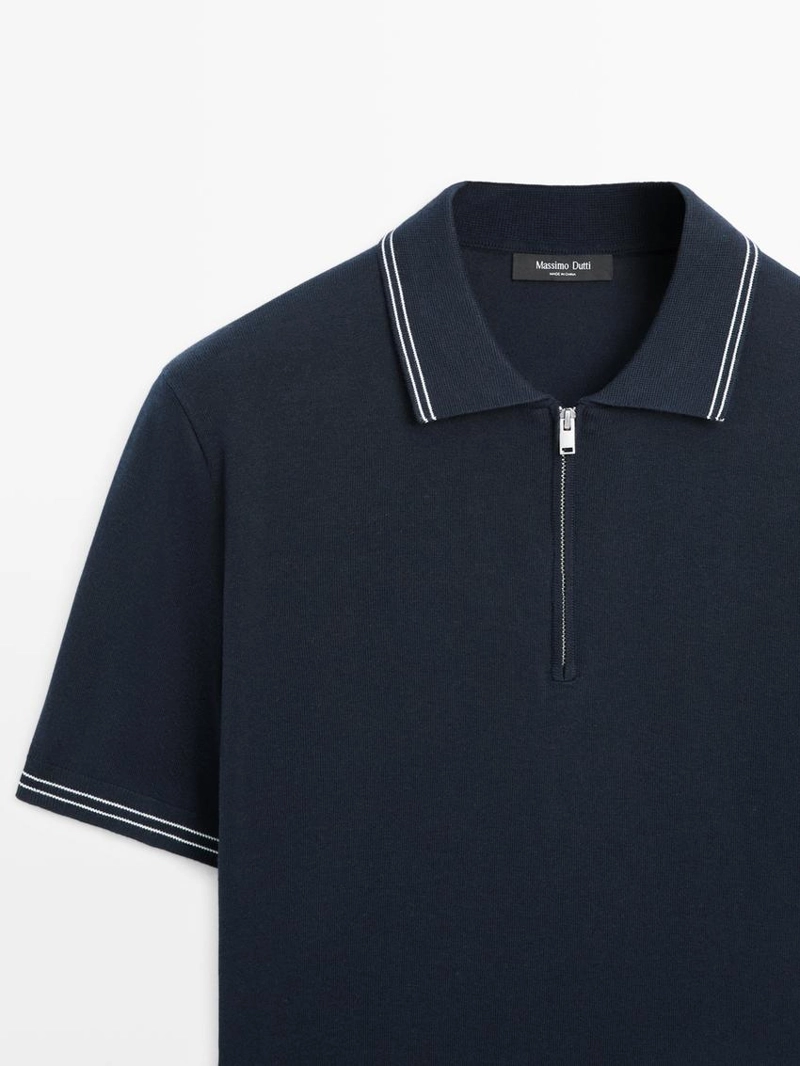 Вязанный свитр с воротником детализированным