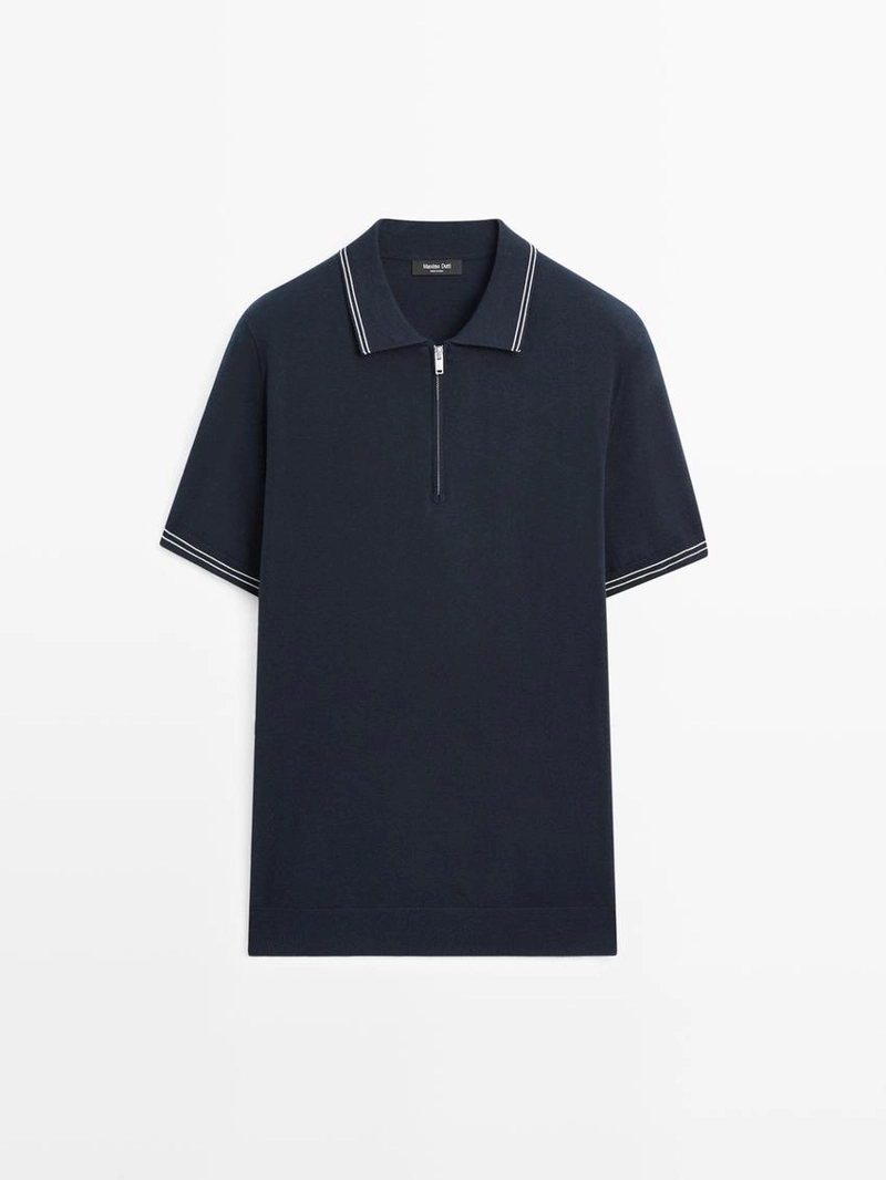 Вязанный свитр с воротником детализированным