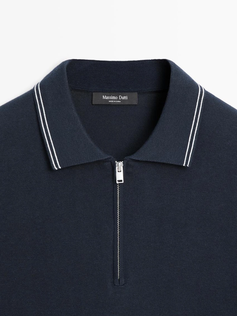 Вязанный свитр с воротником детализированным