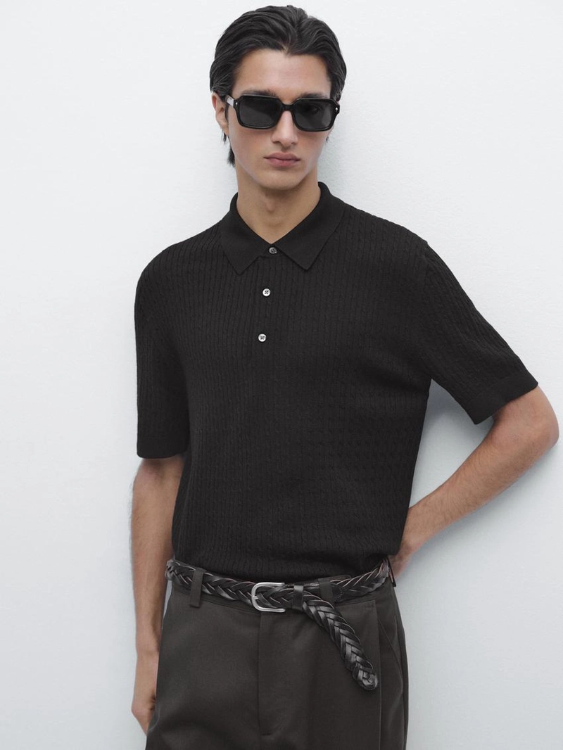 Свитер-поло из мериносовой шерсти